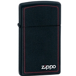 Zippo® Logo Black Matte Slim With Border
