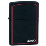 Zippo® Logo-Black Matte With Red Border
