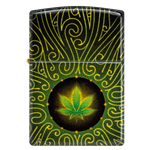 Zippo Glowing Cannabis, 540 Fusion, Tumbled Brass - 46276