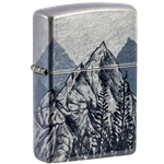 Zippo Mountain Peaks, 540 Fusion Tumbled Chrome - 46280
