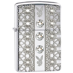 Zippo® Playboy High Polish Chrome Armor Swarovski Crystal 72065