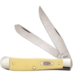 Yellow Handled Trapper with Pocket Clip CV 30114 - Engravable