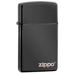 Zippo Ebony Slim with Logo 28123ZL