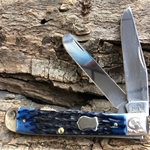 Navy Blue Bone Trapper SFO with Scrolled Bolsters and Gift Box 72534 - Engravable