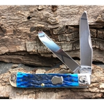 Caribbean Blue Bone Trapper SFO with Scrolled Bolsters and Gift Box 72536 - Engravable