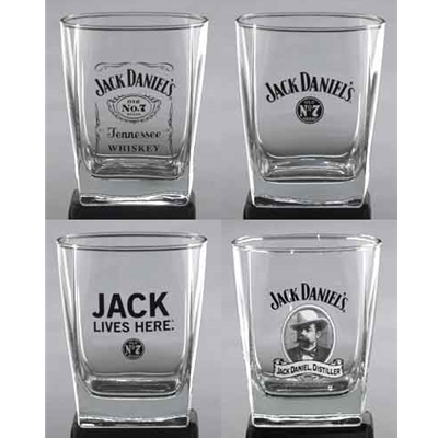 Jack Daniels Double Old Fashioned Set of 4 Assorted Glasses 5235