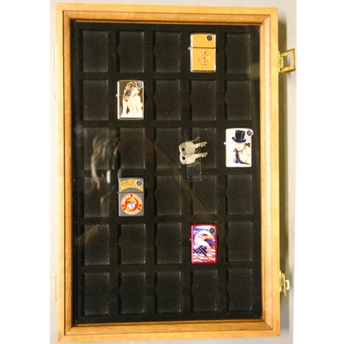 Oak Zippo Display Case