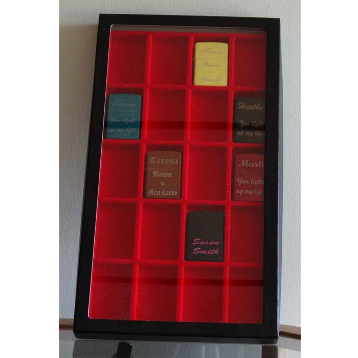 Zippo 20 Lighter Display Box with Glass Top 260BKI/20Z