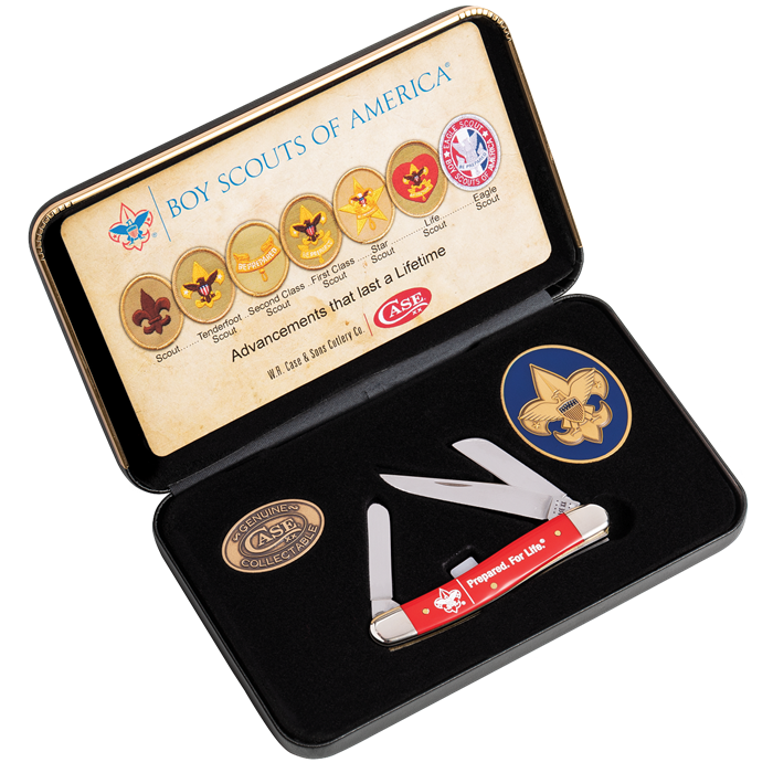 Boy Scout Smooth Red Synthetic Medium Stockman Gift Set 18062 - Engravable