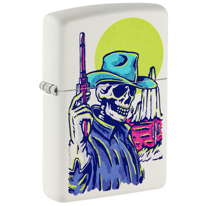 Zippo Skeleton Cowboy, White Matte 48502