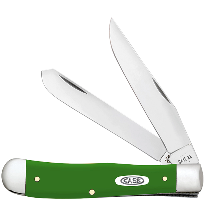 Green Synthetic Smooth Handled Trapper 53390 - Engravable